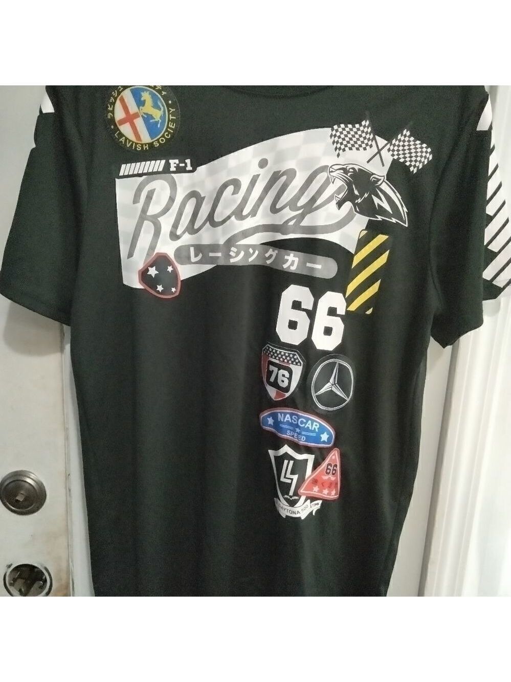LAVISH SOCIETY T-Shirt RACING - Black